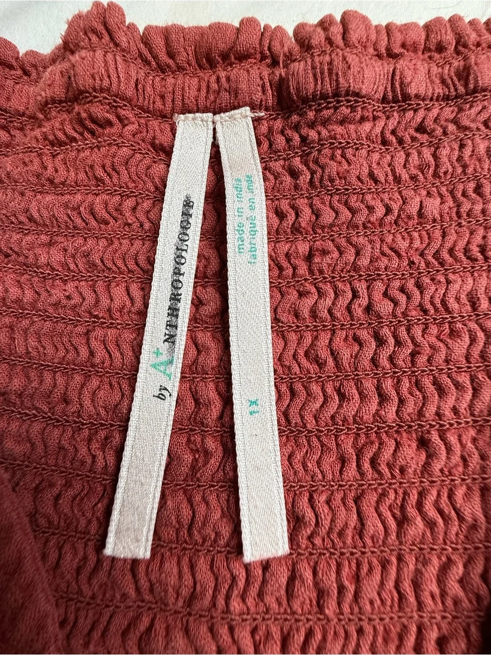 Anthropologie Burnt Orange Puff-Sleeve Maxi Dress - Picture 4 of 9